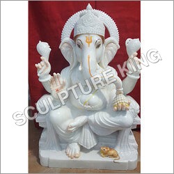 Ganesh White Marble Statue