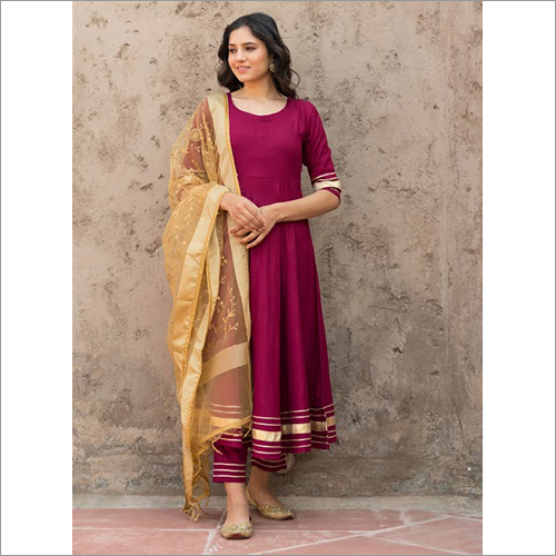 Ladies Rosewood Kurta Dupatta Set