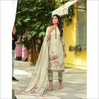 Ladies Light Dull Green Designer Readymade Salwar Kameez Dupatta Set