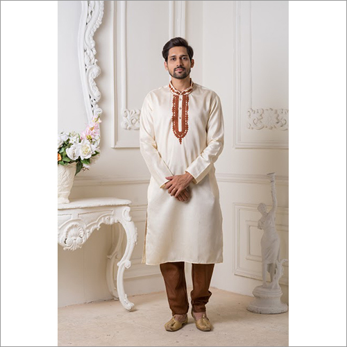 Indian Mens Melbone Silk Kurta Pyjama