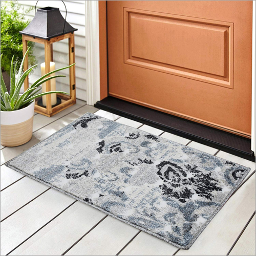 Designer Door Mat - Polyester 24x36 Inch Gray, Machine Washable Durable Water Resistant