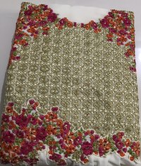 Attractive Georgette Embroidered Semi Stitched Ethnic Gown (69-Cream)