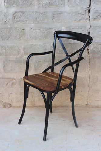 Wood Iron Arm Chair