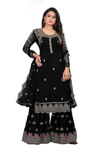 Attractive Georgette Embroidered Semi Stitched Ethnic Gown (3106 Series