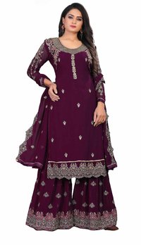 Attractive Georgette Embroidered Semi Stitched Ethnic Gown (3106 Series)
