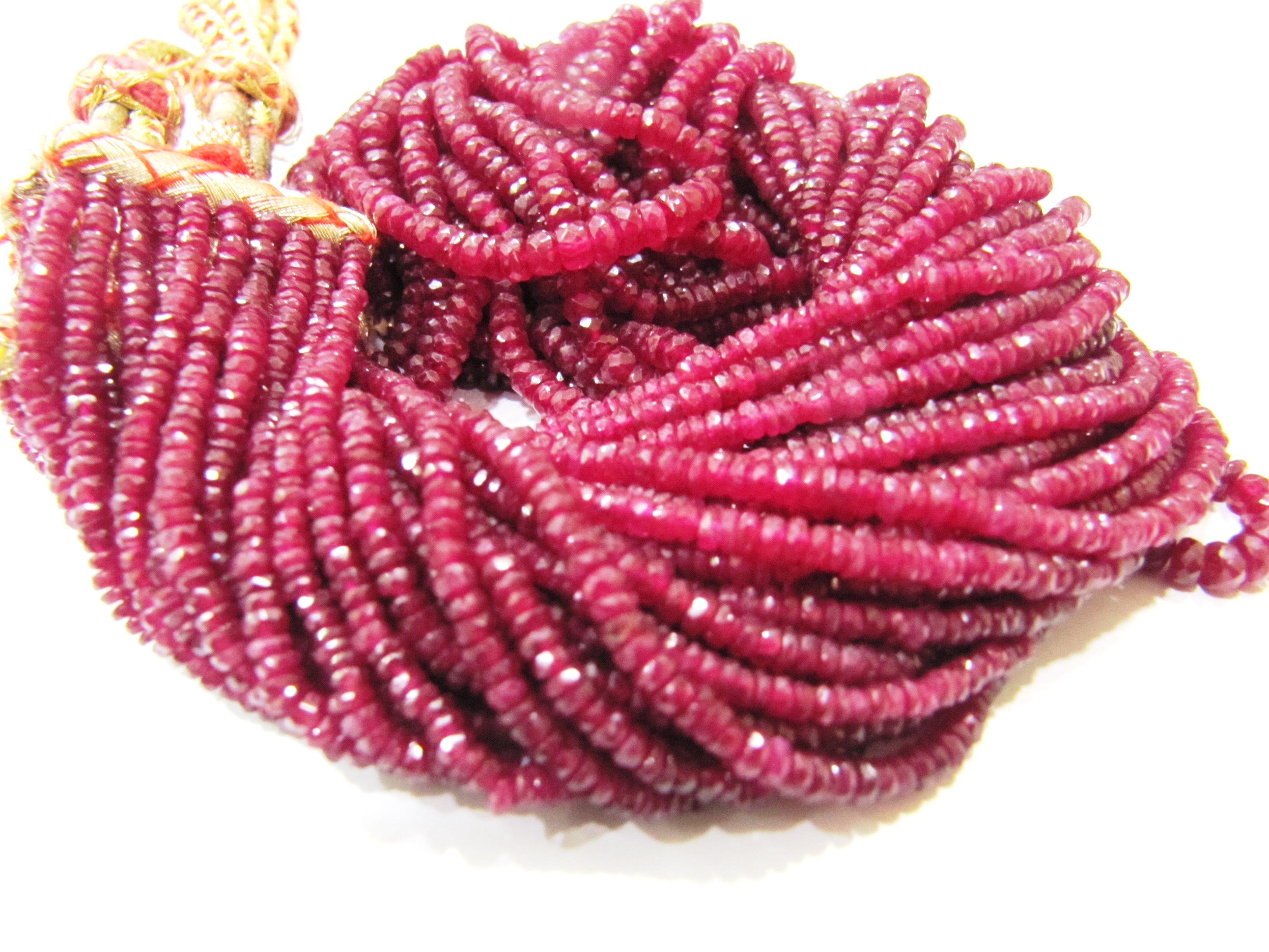 Natural Ruby Red Spinal Rondelle Faceted