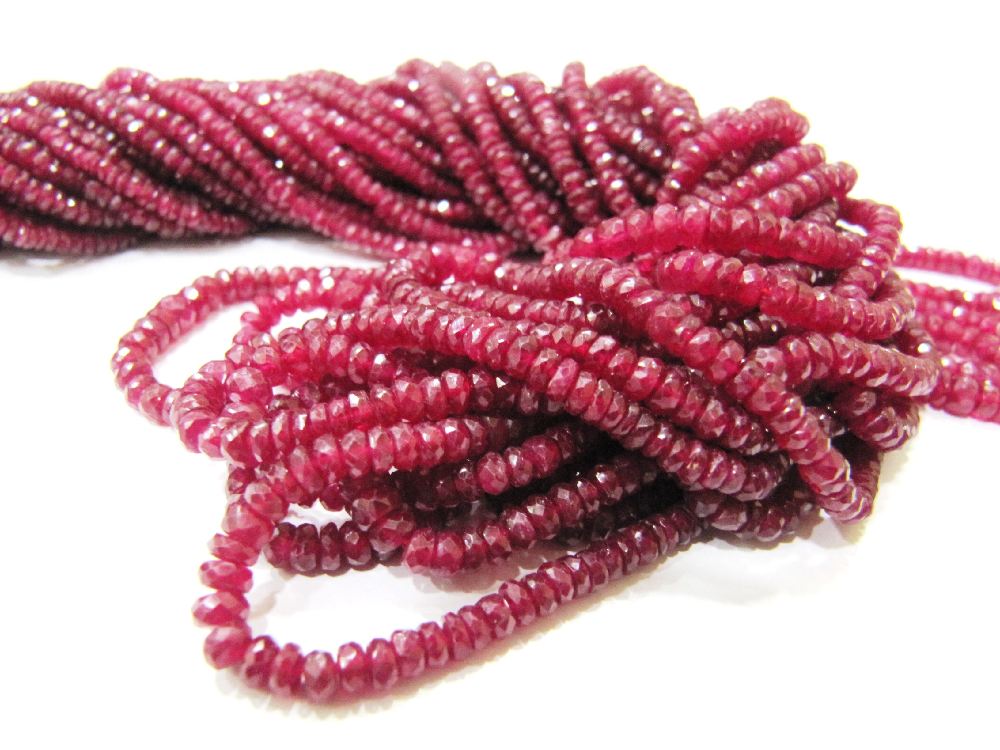 Natural Ruby Red Spinal Rondelle Faceted