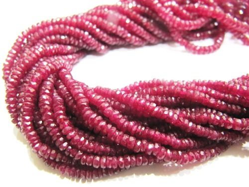 Natural Ruby Red Spinal Rondelle Faceted Top Quality 2 To 3mm Beads