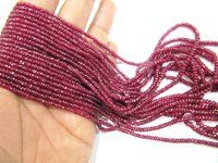 Natural Ruby Rondelle Faceted Top Quality 3.5 To 4.5mm Graduated Beads