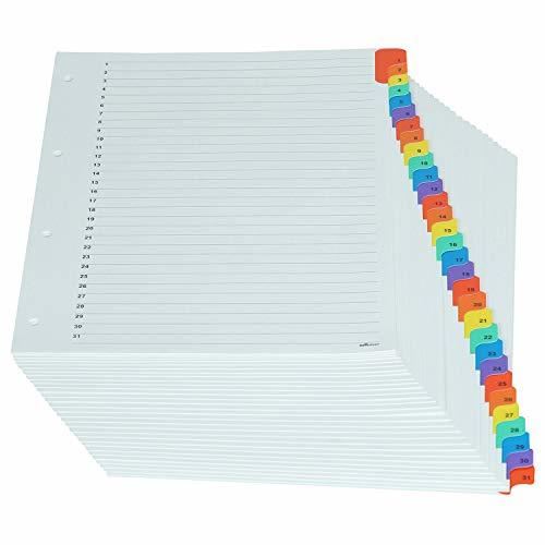 Binder Index Divider (1 To 31) - A4 Size - Multicolour Tabs