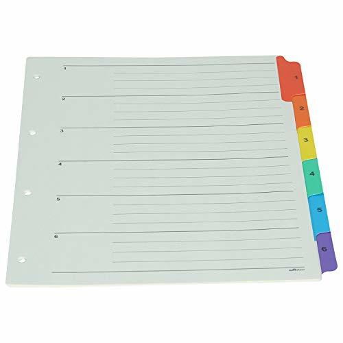Binder Index Divider (1 To 6) - A4 Size - Multicolour Tabs