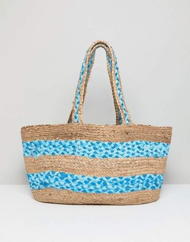 Multi Woven Denim + Jute Tote Bag