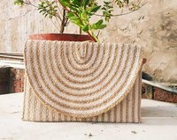 Handwoven Jute Beach Bag - Durable Natural Material, Long Straps For Everyday Use, Custom Sizes & Colors Available