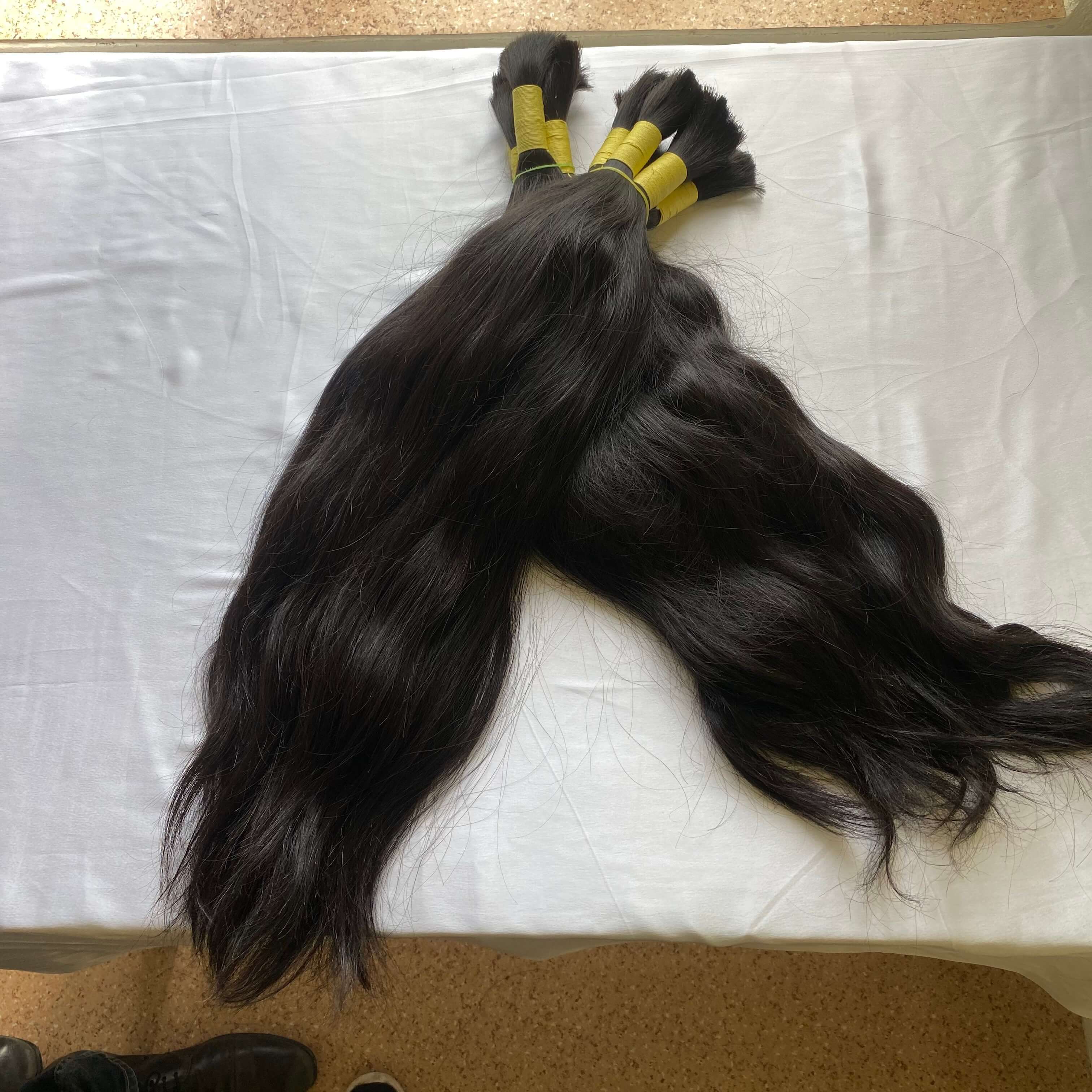 Natural Indian Virgin Raw Single Drawn Bulk Human Hair