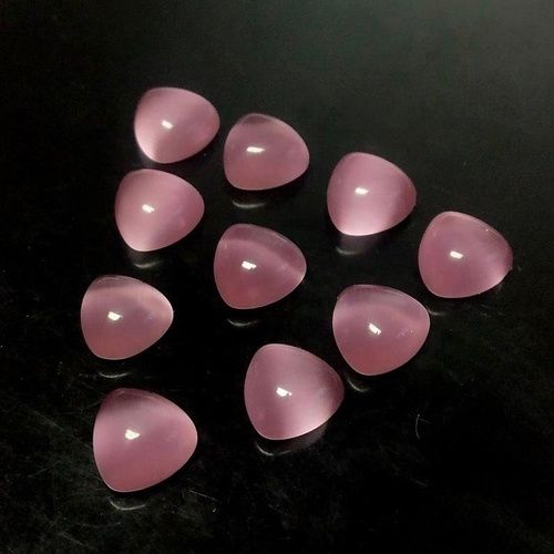 8mm Pink Chalcedony Trillion Cabochon Loose Gemstones Grade: Aaa