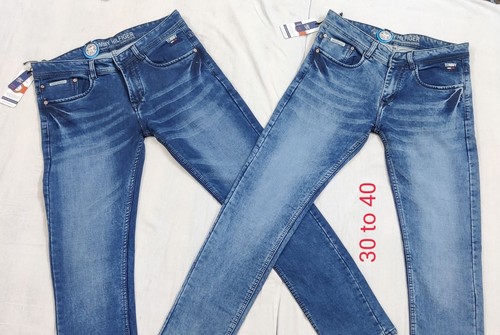 Branded Men'S Blue Denim Jeans Fabric Weight: 650 Grams (G)