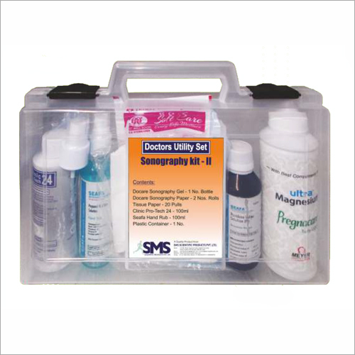 Sonography Kit-II Doctors Utility Set - Plastic, 12x8x4 Inches, 2 lbs | Portable, Organized, Complete, Convenient, Hygienic, Durable, Pre-sterilized, Latch Closure, Carry Handle