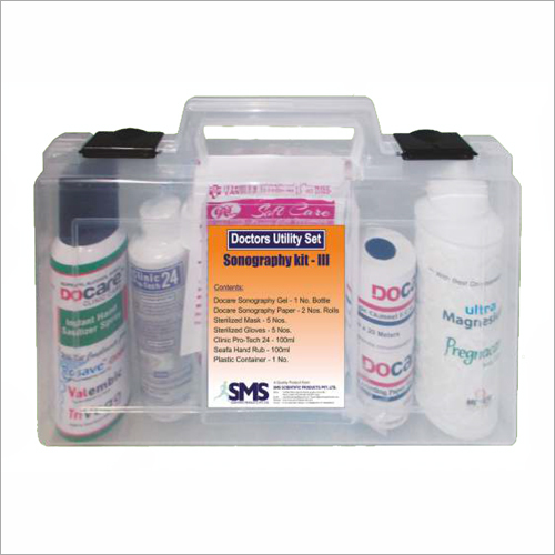 Sonography Kit-III Doctors Utility Set - Plastic Case, 12x8x5 Inches | Portable, Organized, Sterile Essential Supplies