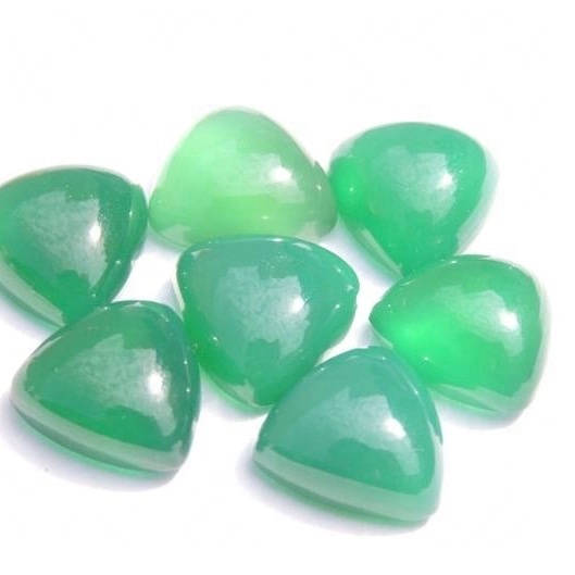 8mm Green Chalcedony Trillion Cabochon Loose Gemstones