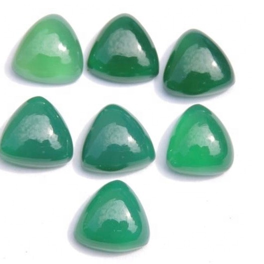 9mm Green Chalcedony Trillion Cabochon Loose Gemstones