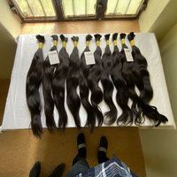 Natural Color Black Women Soft and Silky High Quality Virgin Indian and Brazilian Bulk Human Hair