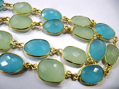 Multi color Green and Aqua Chalcedony free Shape