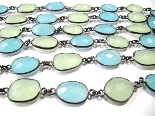 Multi color Green and Aqua Chalcedony free Shape