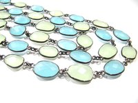 Multi color Green and Aqua Chalcedony free Shape