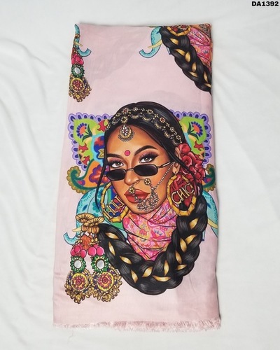 Digital Prints Maslin Silk Fabric