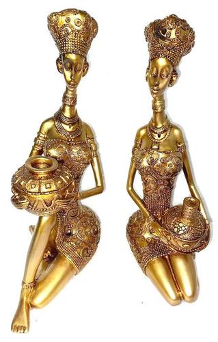 Easy To Install Antique Resin African Ladies Statue