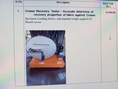 Crease Recovery Tester