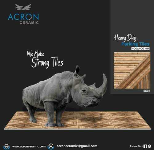 Parking Tiles - Vitrified Material, 400x400MM & 300x350MM Sizes, Brown Color, Matte Finish | Ideal for Parking Area Paving, Vehicle Load Support