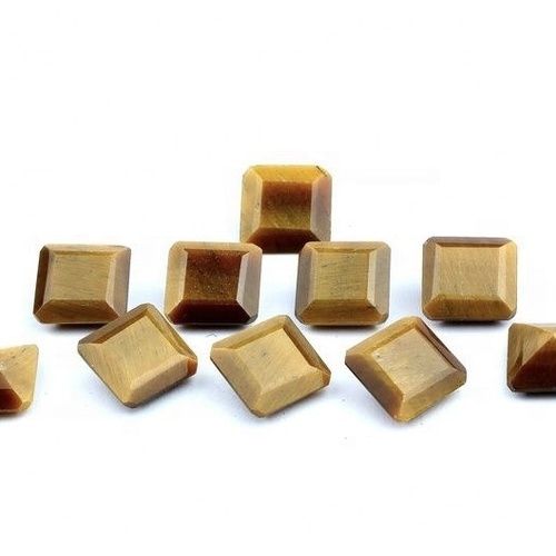 10mm Tiger Eye Faceted Square Loose Gemstones