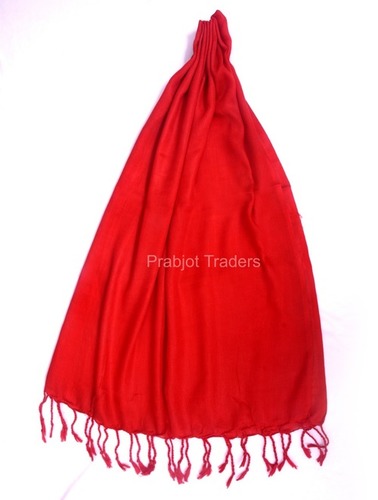 Indian Plain Red Color With Jhalar Stole