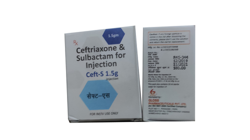Ceft S Ceftriaxone Sulbactam Injection 1.5 Gm Recommended For: As Directed By The Physician.