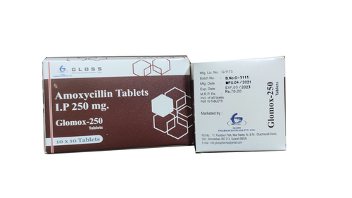 Glomox 250 Amoxycillin 250mg Tablets