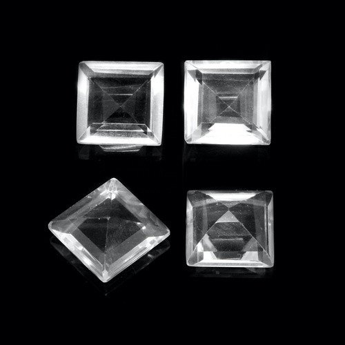 Crystal Quartz Faceted Square Gemstones