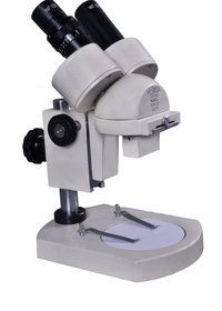 Stereoscopic Binocular Microscope - Metal Construction, Inclinmed Binocular Head With Diopter Adjustment | Magnification Options: 10x, 20x, 30x, Working Distance: 70mm, 15mm Field Of View