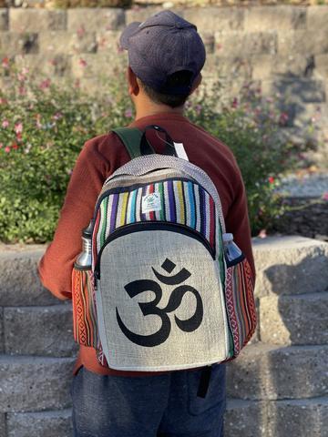 Natural Om Patchwork Backpack Bags