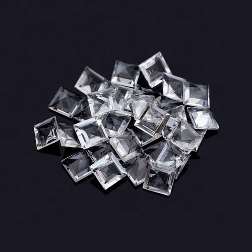 11mm Crystal Quartz Faceted Square Loose Gemstones