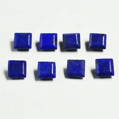 4mm Lapis Lazuli Faceted Square Loose Gemstones