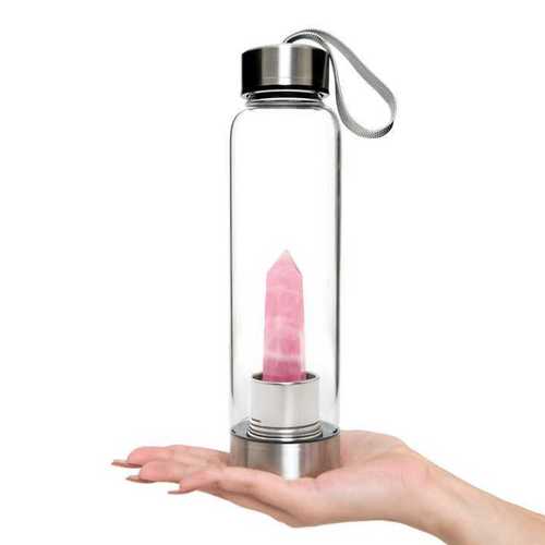 Rose Quart Crystal Bottel