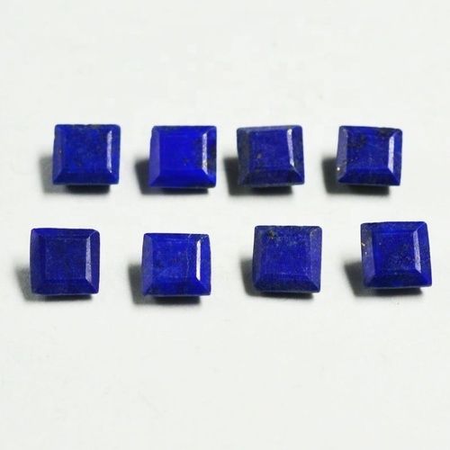 6mm Lapis Lazuli Faceted Square Loose Gemstones Grade: Aaa