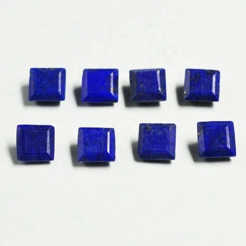 6mm Lapis Lazuli Faceted Square Loose Gemstones