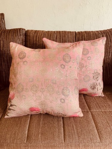 Embroidered pillow cover