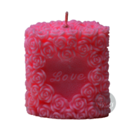 Love Rose Candle-Pink, Strawberry pack of 1