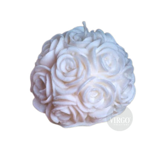 Big Rose White Candle pack of 1