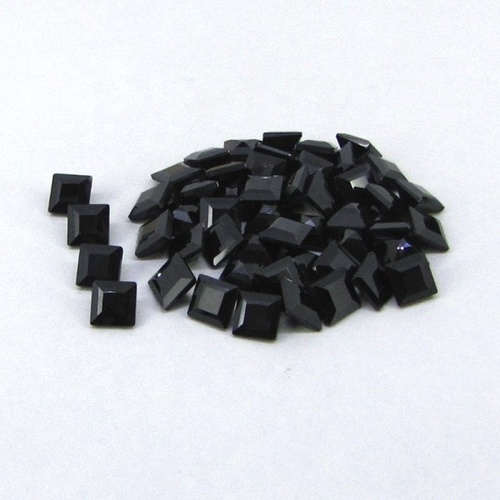 3mm Black Spinel Faceted Square Loose Gemstones