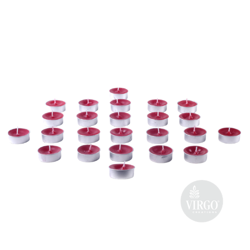 Scented Tea Light Red Candle 24 pieces