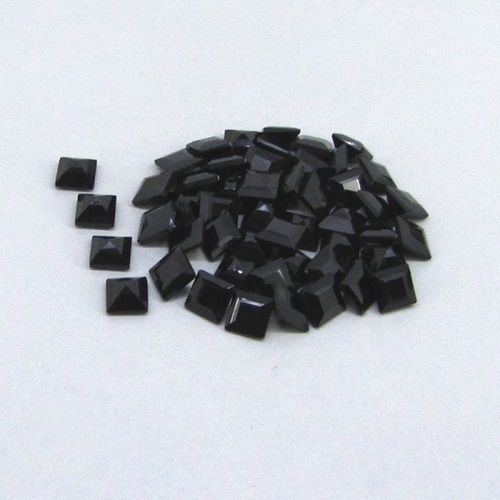 5mm Black Spinel Faceted Square Loose Gemstones